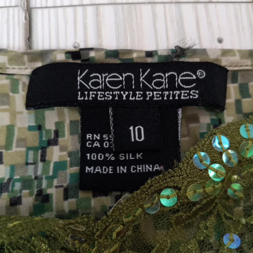 Y2K Karen Kane Lace & Sequins 100% Silk Fairy Grunge Camisole - Picture 5 of 8